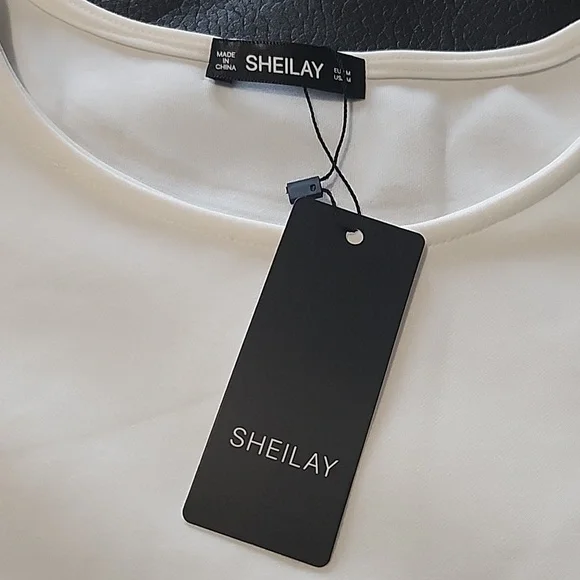 NWT SHEILAY Bodycon White Dress Size Medium - Picture 4 of 4